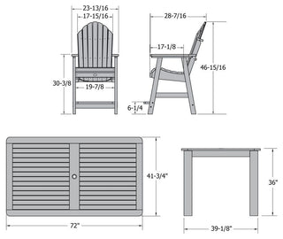 Hamilton 7-Piece Rectangle Counter-Height Dining Set, Woodland Brown
