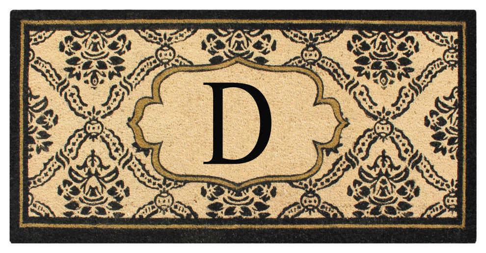 A1HC  Uriel Treated Coir Entry Monogrammed Double Doormat, 60"x30", X-Large, D