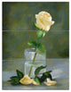 Rose Flower in Glass Watercolor, Floral Triptych Canvas Print, 28x36, 3 Panels