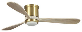 52-in Modern Flush Mounted Ceiling Fan with 3 Blades-in Sand Copper