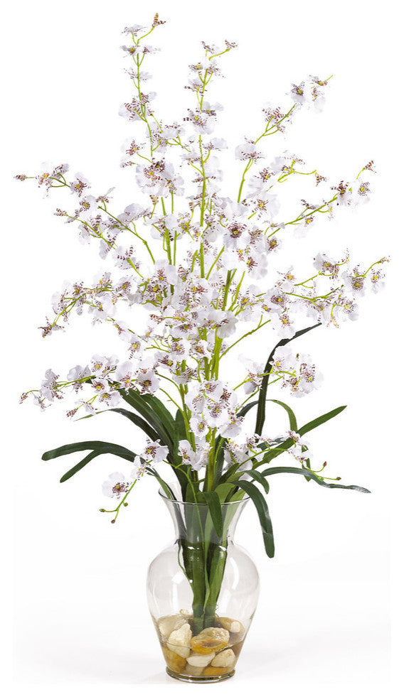 Dancing Lady Liquid Illusion Silk Flower Arrangement, White