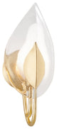 Blossom 1 Light Wall Sconce, Gold Leaf Finish, Clear Glass