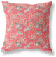 16" Salmon Red Roses Indoor Outdoor Throw Pillow