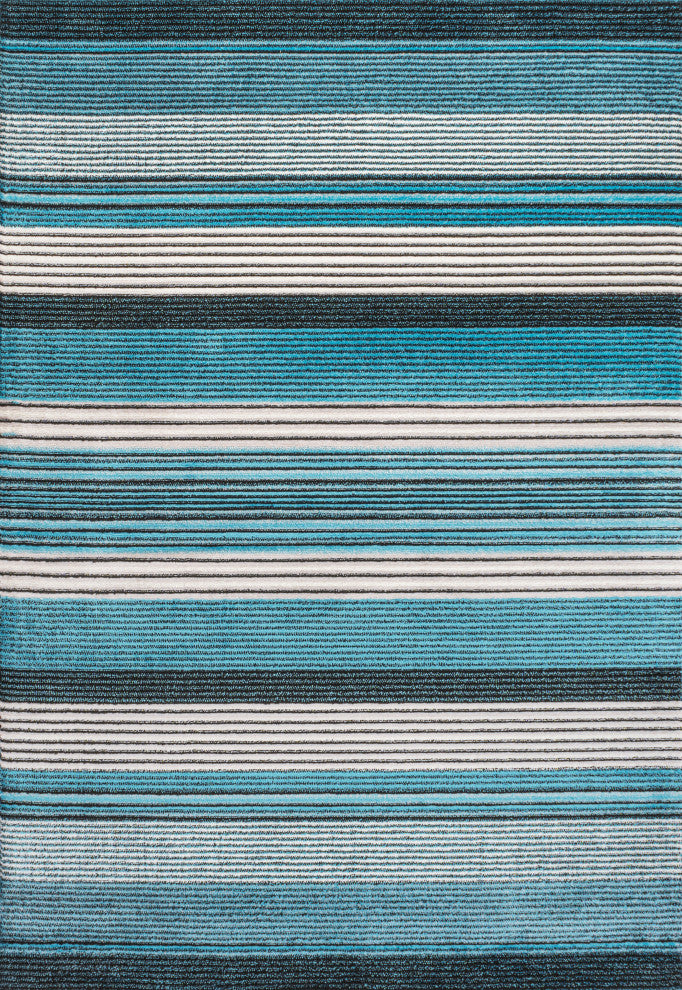 Duxbury Gradient Ticking Striped Blue/Navy 8'x10' Area Rug
