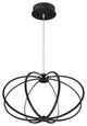 Leggero Minimalist Curved Rings 8 LED Light Pendant Black Aluminum Finish