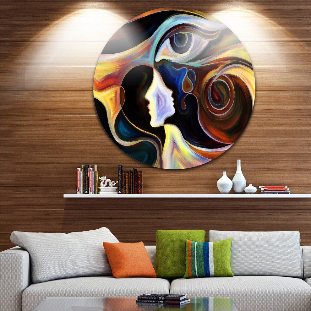 Colorful Intuition, Abstract Round Wall Art, 23"