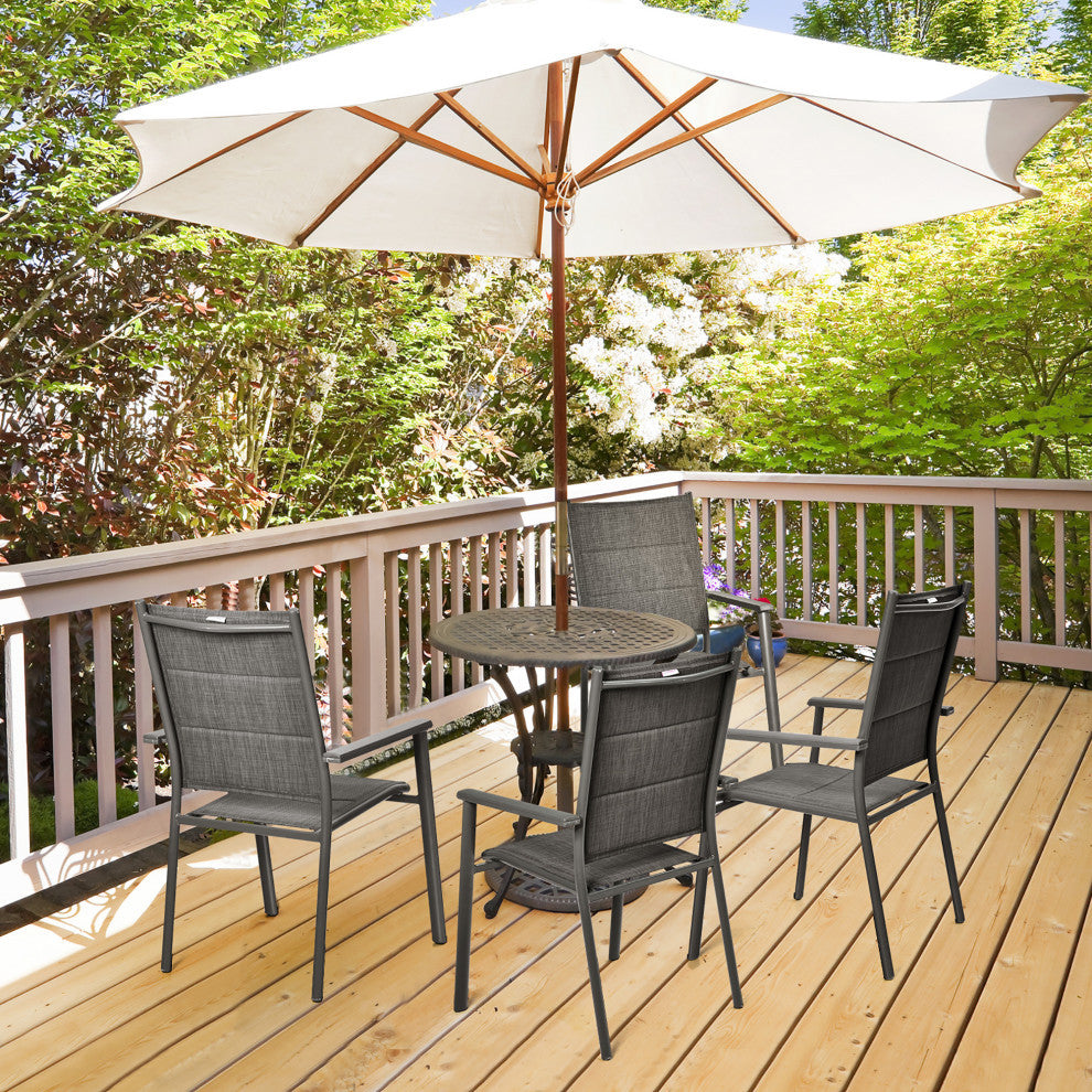 Costway Set of 20 Patio Dining Chair Stackable Padded Armrest No Assembly