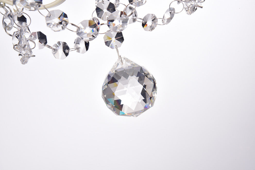 Amorette 1-Light White Finish Mini Chandelier With Crystals Glam Lighting