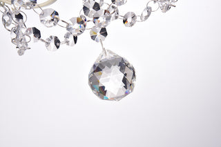 Amorette 1-Light White Finish Mini Chandelier With Crystals Glam Lighting