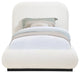 Vaughn Bed, Cream, Twin, Boucle Fabric, Black Finish