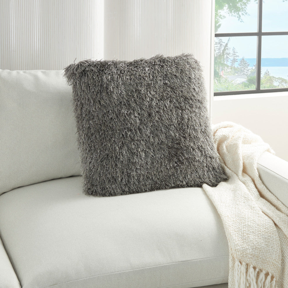 Mina Victory TL004 Throw Pillow, Charcoal, 20" x 20"