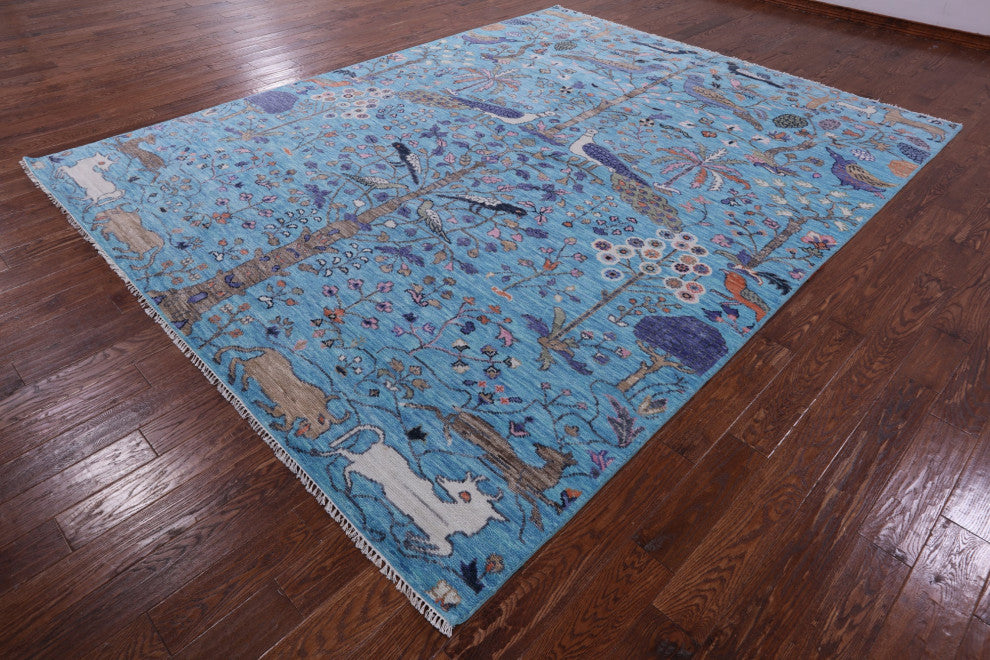9' 3" X 11' 11" Tree Of Life Hand-Knotted Persian Wool Rug - Q13430