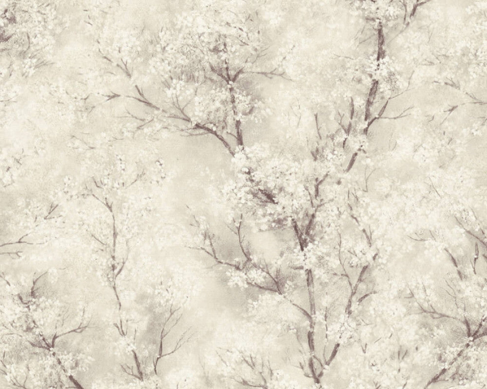 Sample, Floral Textured Wallpaper Featuring Tree Branches And Leaves, 374202