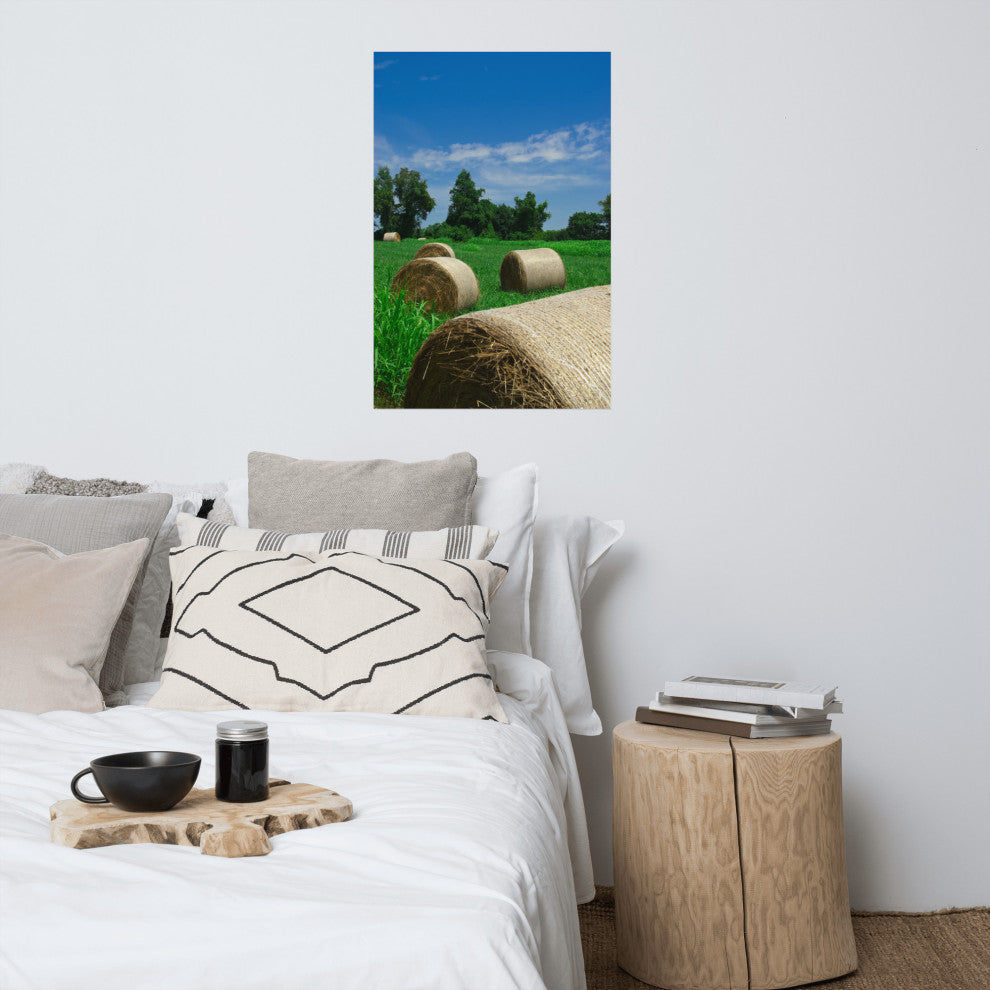 Hay Whatcha Doin in the Field Rural Unframed Wall Art Print, 24" X 36"