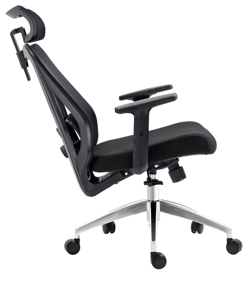Techni Mobili Truly Ergonomic Mesh Office Chair with Headrest, Black