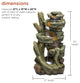 39" Outdoor Multi-Tier Cascading Stone Tower Waterfall Fountain with LED Lights