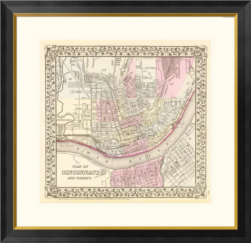"Cincinnati, Ohio, 1880"  by Samuel Augustus Mitchell, 32x31"