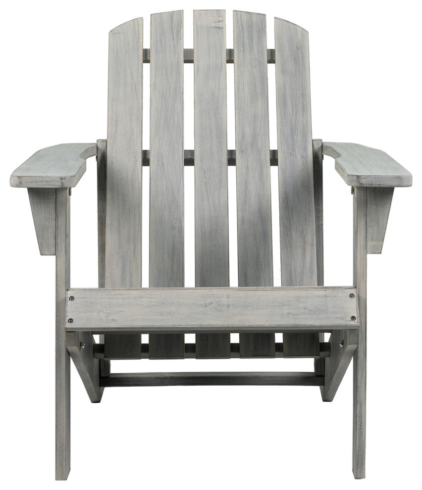 Westport Outdoor Patio Traditional Acacia Wood Adirondack Chair, Gray