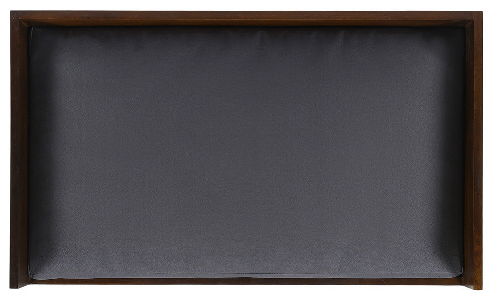Bonneville Mid-Century Modern Pet Bed With Acacia Wood Frame, Dark Oak