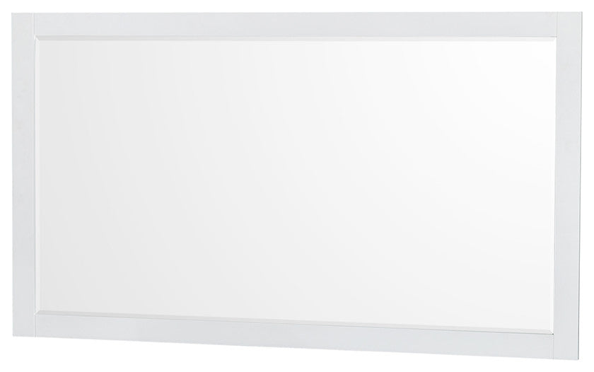 Sheffield 60" White Double Vanity, White Quartz Top, Square Sinks, 58" Mirror