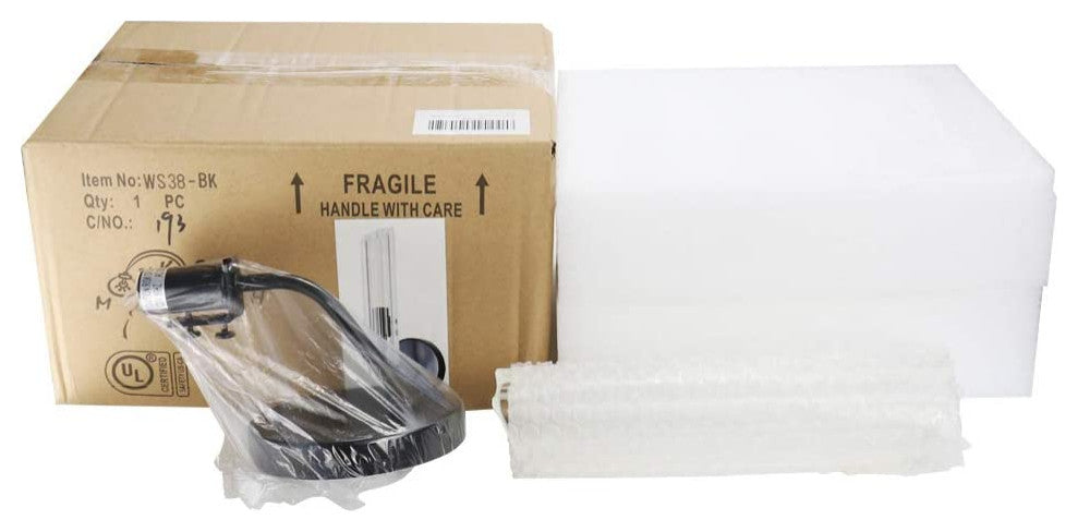 Modern 1 light wall fixture with glass shade black wall sconce for hallway