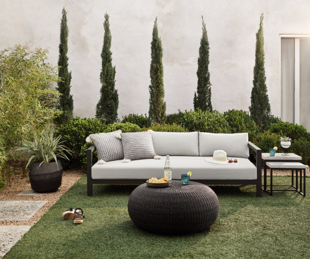 Sonoma Outdoor Sofa-88"-Bronze/Stone Gry