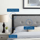 Tufted Headboard, Twin Size, Fabric, Metal, Black Grey Gray, Modern Contemporary