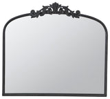 Gewnee 40"x31" Classic Design Gold Arch Mirror And Baroque Inspired Frame, Black