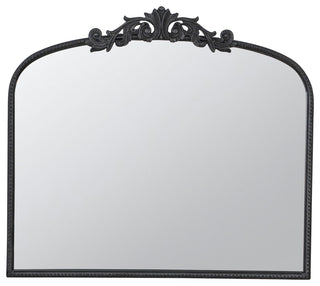 Gewnee 40"x31" Classic Design Gold Arch Mirror And Baroque Inspired Frame, Black