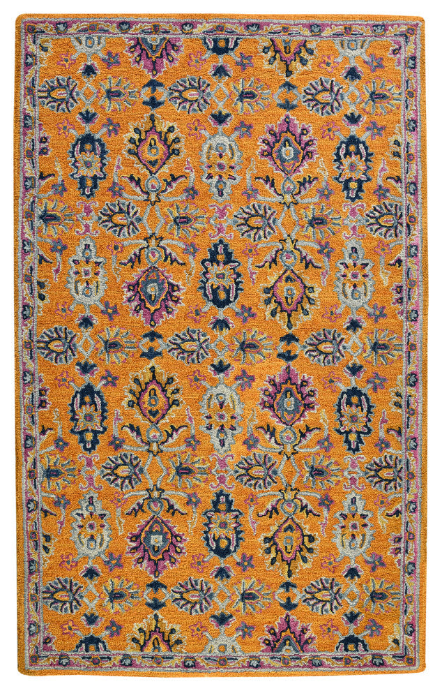 Boho Yveline Area Rug, Orange, 5' x 8', Floral