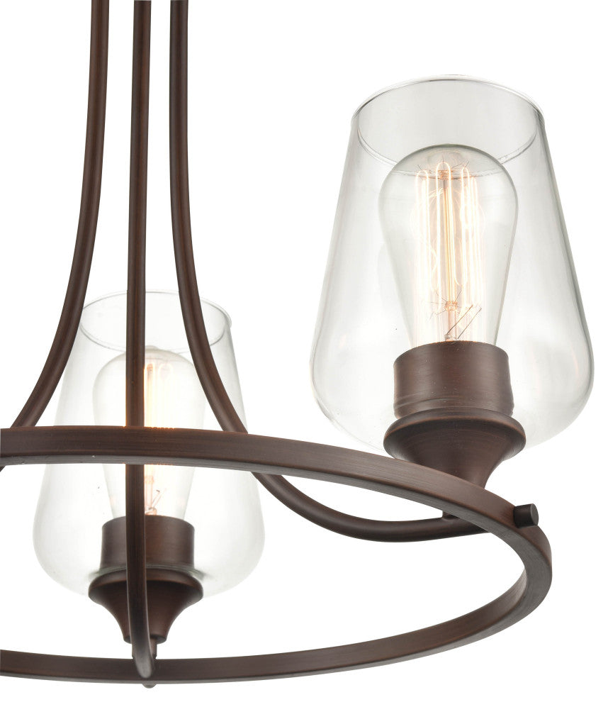 Ashford Collection 3-Light 18" Rubbed Bronze Chandelier