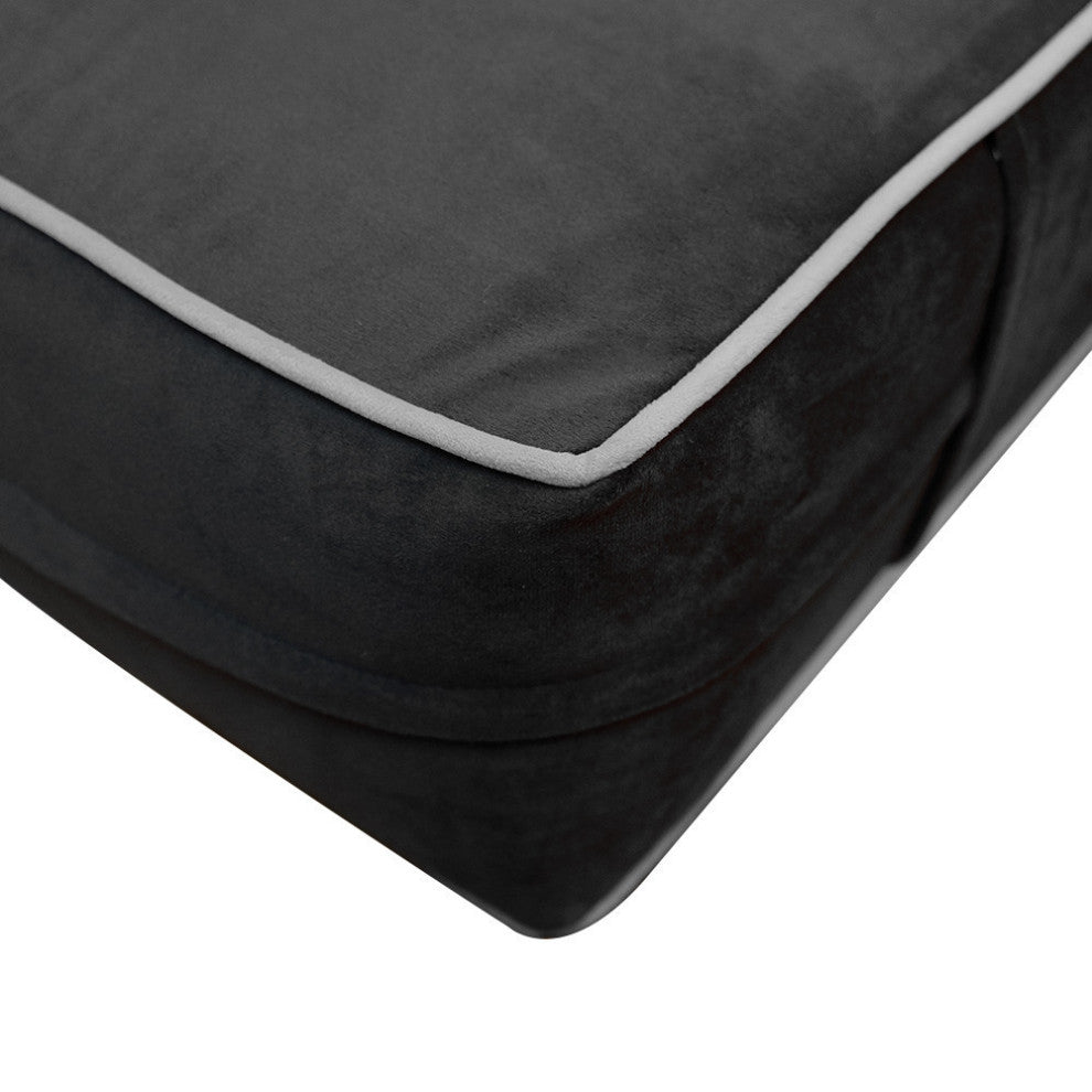 Contrast Pipe 8" Twin-XL 80x39x8 Velvet Indoor Daybed Mattress COVER ONLY-AD350
