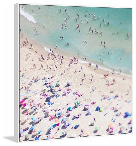 "Beach Love II" Floater Framed Painting Print on Canvas, 16"x16"