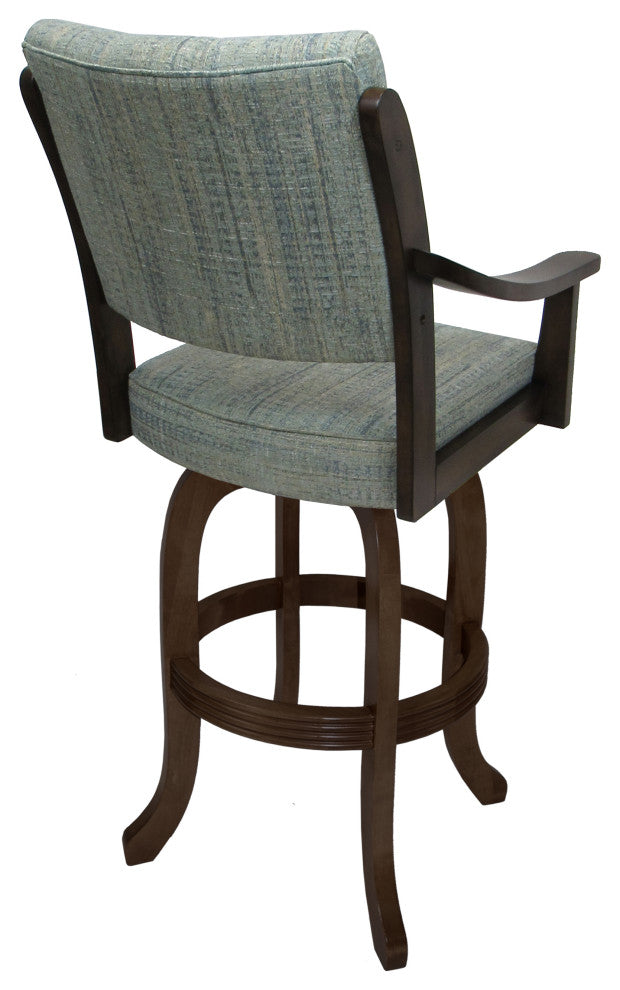 Casa Swivel Wood Stool on Melina Base, Watusi Aquatint - New Brown, 26"