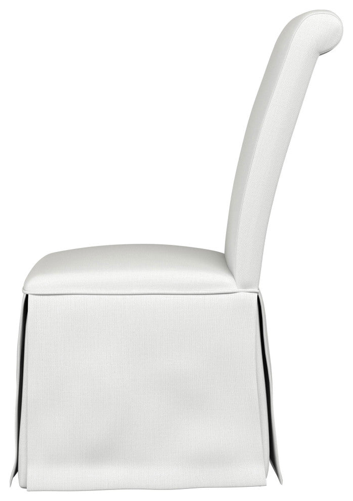 Shawna Upholstered Skirted Side Chair White, Set of 2