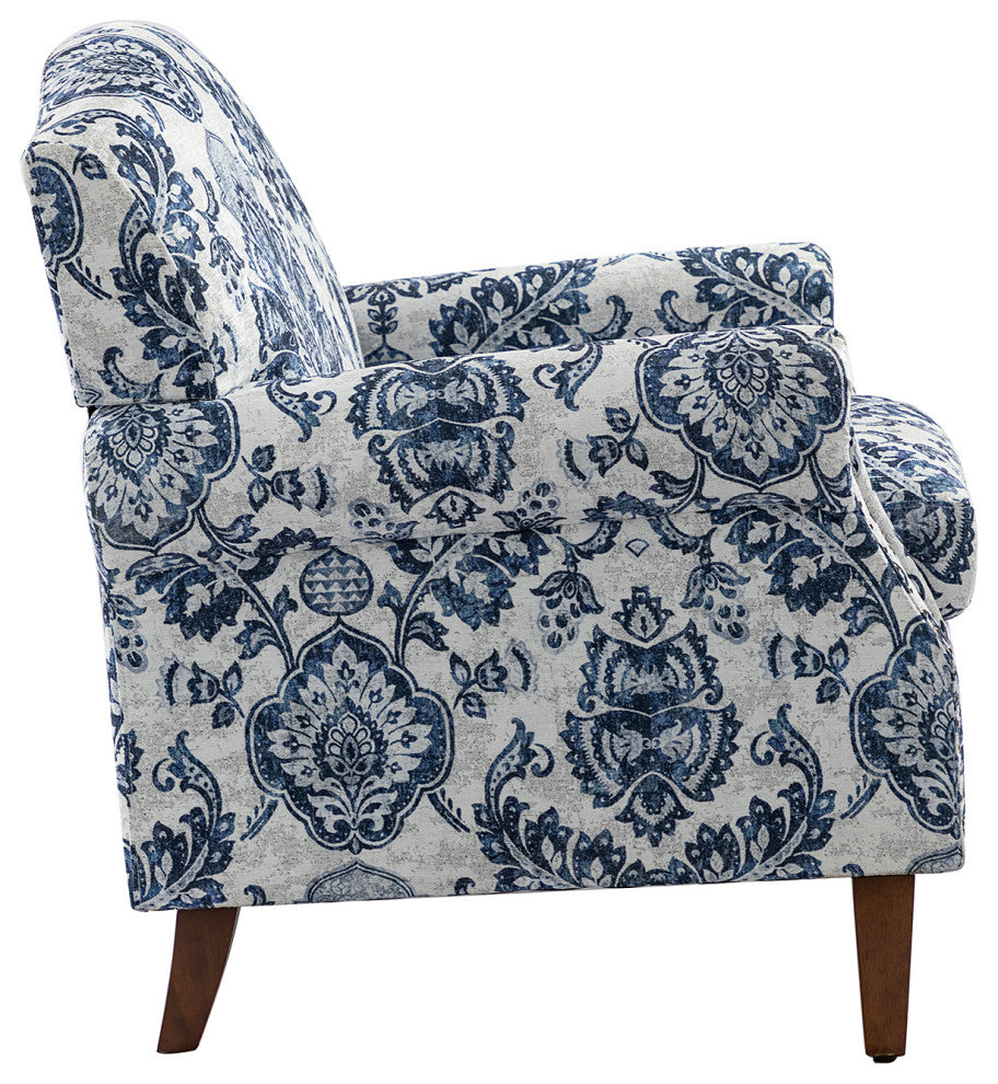 Comfy Armchair With Nailhead Trims, Navy