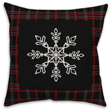 Snowflake Farmhouse Plaid 18"x18" Throw Pillow