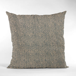 Plutus Blue Gem Plaid Luxury Throw Pillow, 16"x16"
