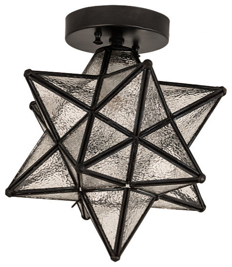 Meyda lighting 150958 12"W Moravian Star Clear Seedy Flushmount