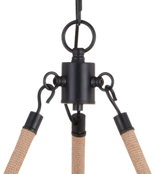 Breckenridge 30.5" 6 Light Antler Chandelier Aged Iron with Natural Rope