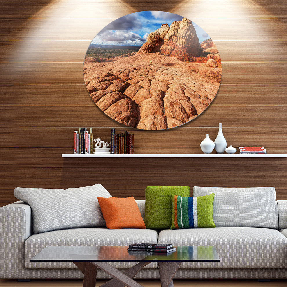 Tough Rocks In Vermillion Cliffs, Landscape Disc Metal Wall Art, 23"