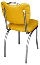 Retro Home Upholstered Handle Back Dining Chair, Cracked Ice Yellow
