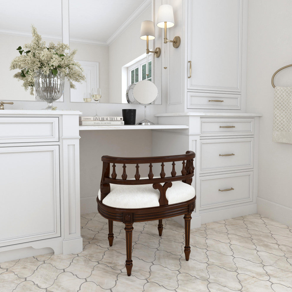 Butler Hathaway Vanity Seat, Antique Cherry/Brown
