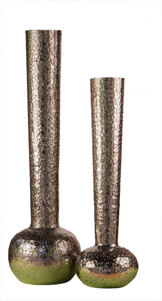 Hammer Water Mark Vase, Nickel