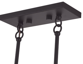 Manorwood 3-Light Bronze Medium Linear Chandelier with Hand Crafted Shades
