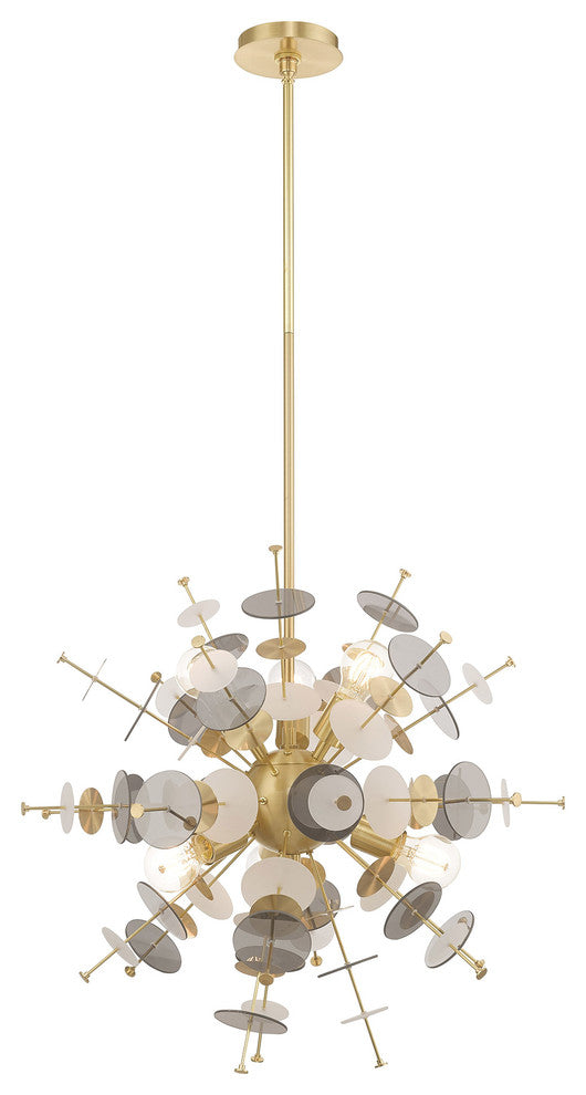 Livex Lighting Satin Brass 6-Light Pendant Chandelier