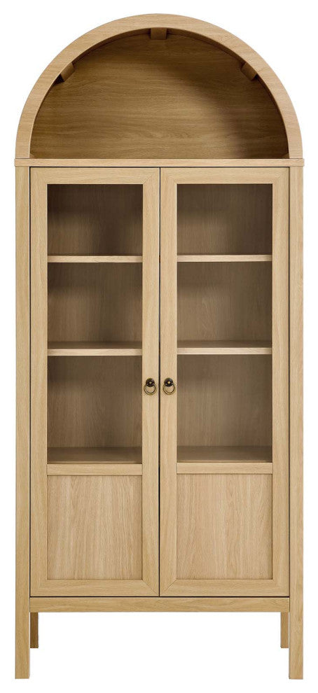 Tessa Tall Storage Display Cabinet - Oak