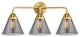 Large Cone Bath Vanity Light, Satin Gold, Plated Smoke, Plated Smoke