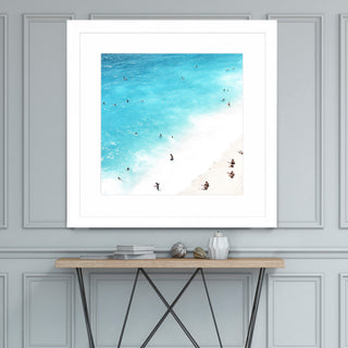 "A day at the beach" Matted and Framed, 36"  x 36"