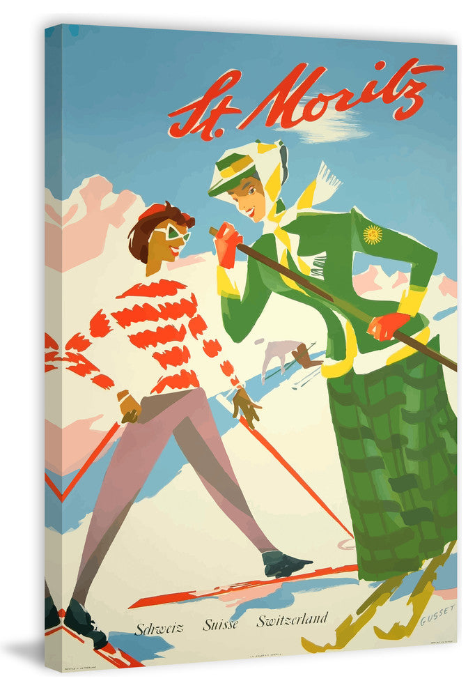 "St. Moritz" Painting Print on Wrapped Canvas, 12"x18"